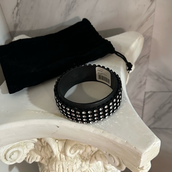 Iris Apfel RARE bangle -BRC Black Stone Bangle with crystal jewel gemstones - Picture 7 of 12